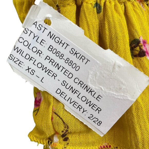 Blue Life yellow floral smocked secret crush last night set extra small MSRP 204 - Picture 11 of 12